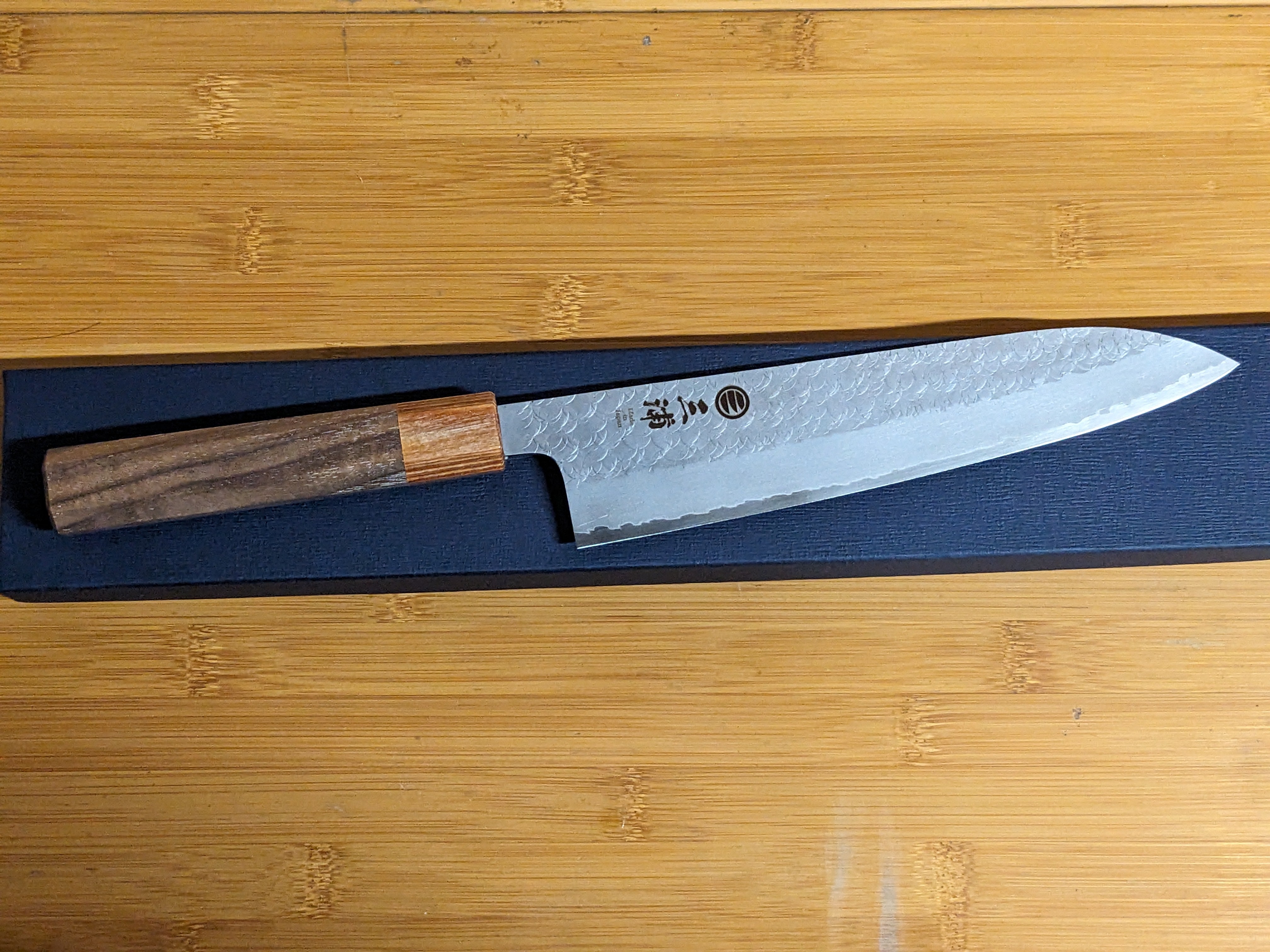 Miura Gyuto 210mm VG10 Hammered- walnut wood handle